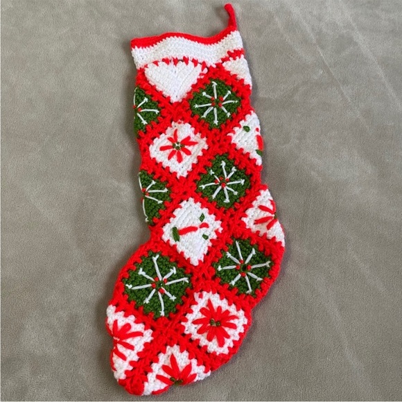 Granny Square Crochet Hand Made Christmas Stocking - Picture 3 of 6